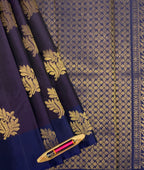 VSCB357 - dark violet color body , dark ink blue color pallu , blouse - Pure silk saree