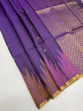 VST355 - violet color body , pallu , blouse - Pure silk saree