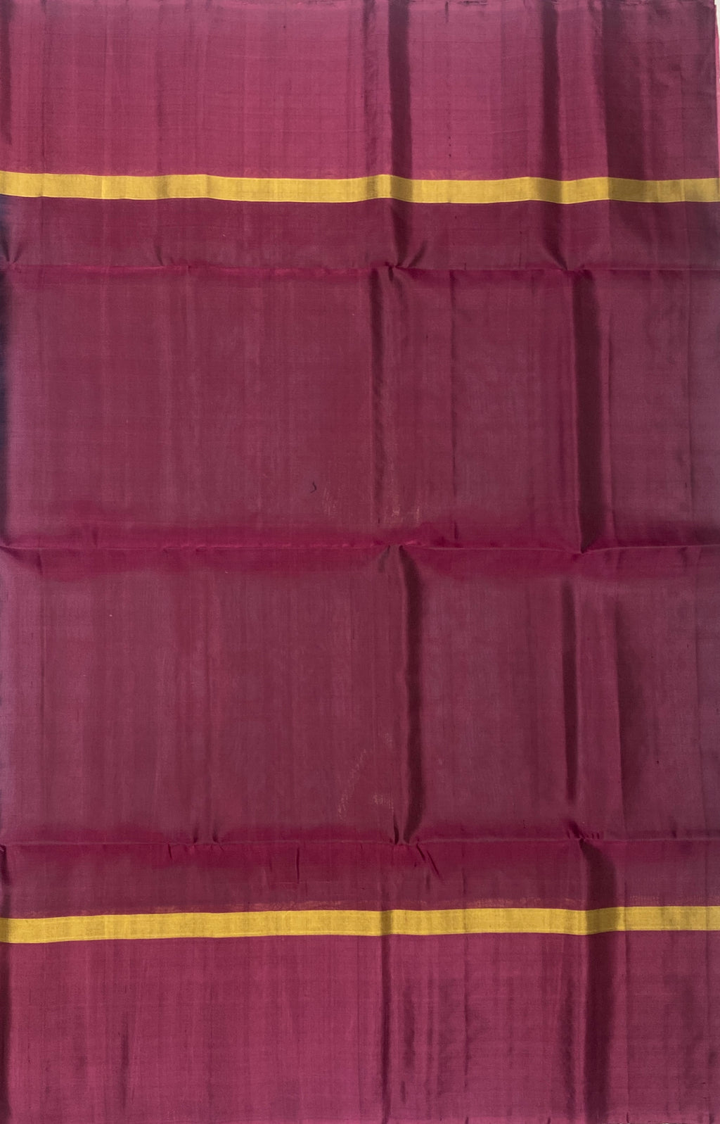 VSBP45 - peacock green color body & purple color pallu,blouse - Pure silk saree