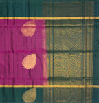 VSBP30 - purple color body, bottle green color pallu,blouse - Pure silk saree