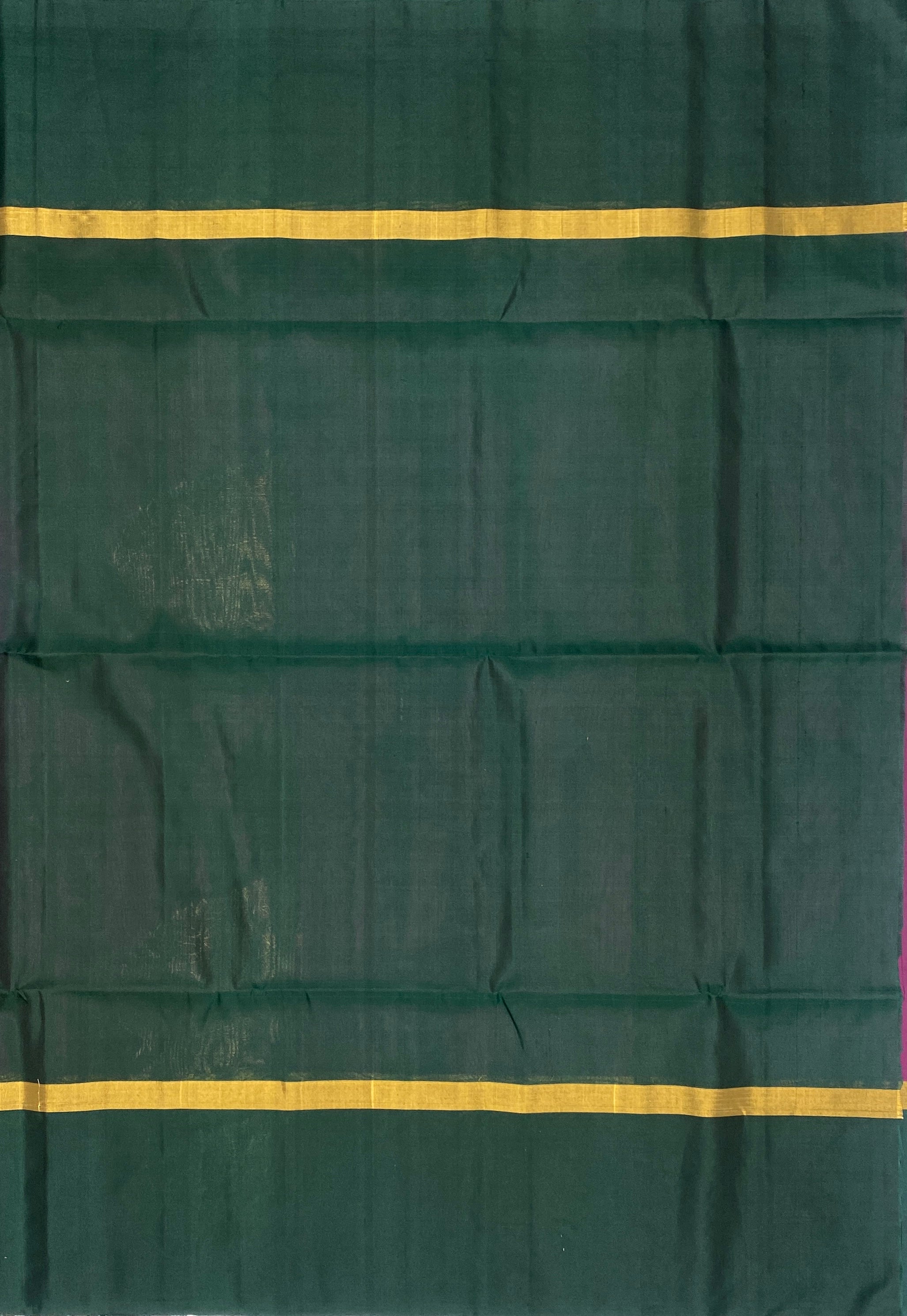 VSBP30 - purple color body, bottle green color pallu,blouse - Pure silk saree