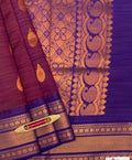 VSKC323 - purple with blue color body , violet color pallu , blouse.