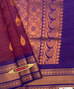 VSKC323 - purple with blue color body , violet color pallu , blouse.