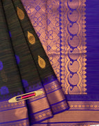 VSKC334 - green with violet color body , violet color pallu , blouse.