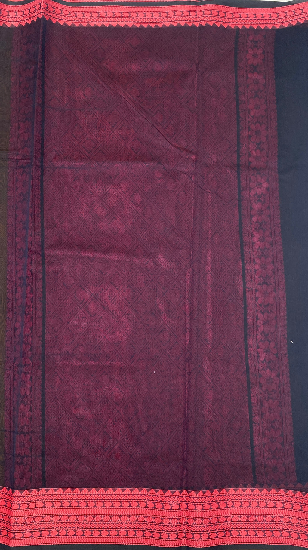 VSKC406 - honey brown color body , navy blue color pallu , blouse.