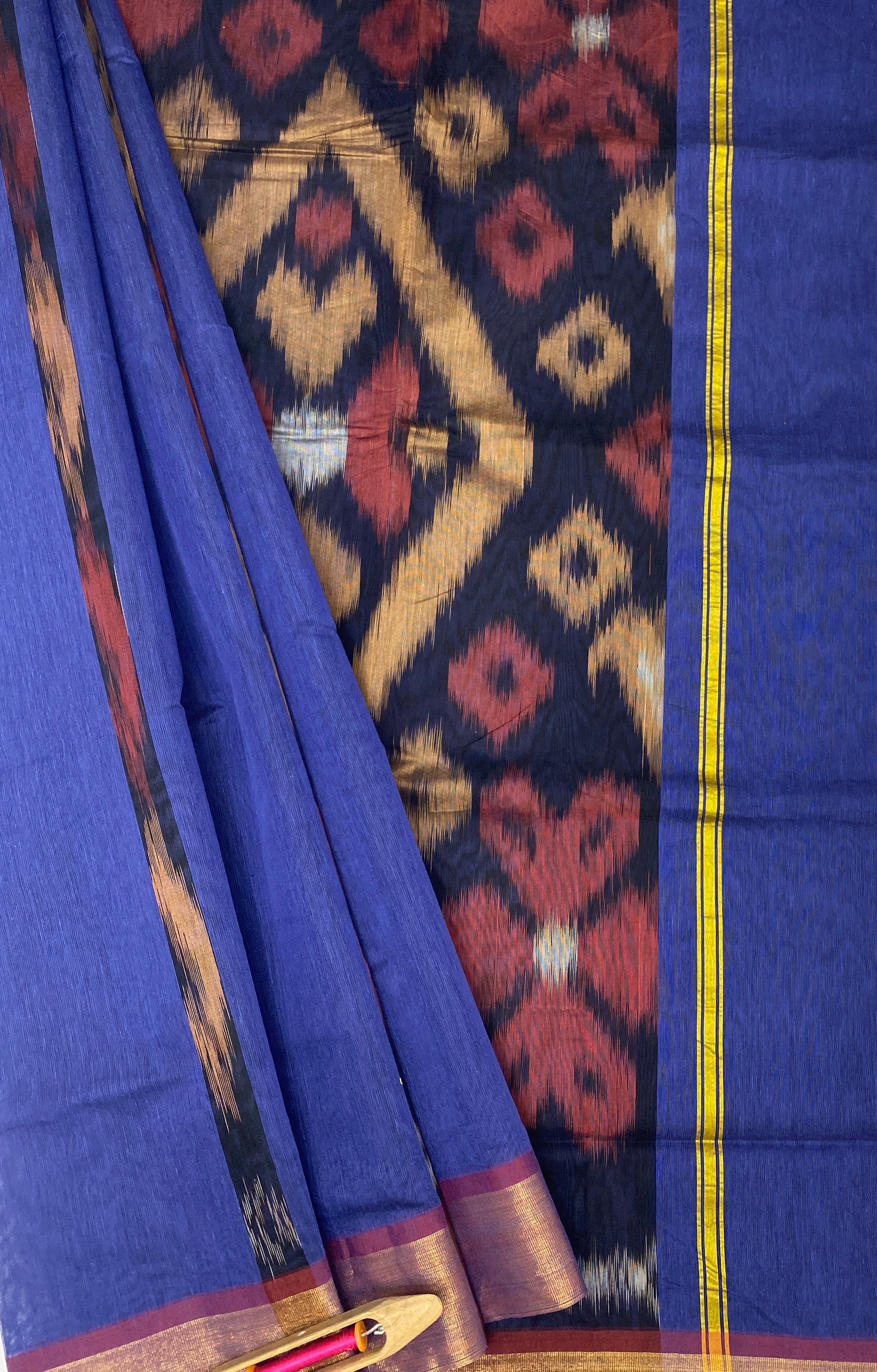 VSKC413 - ink blue color body , pallu , blouse.