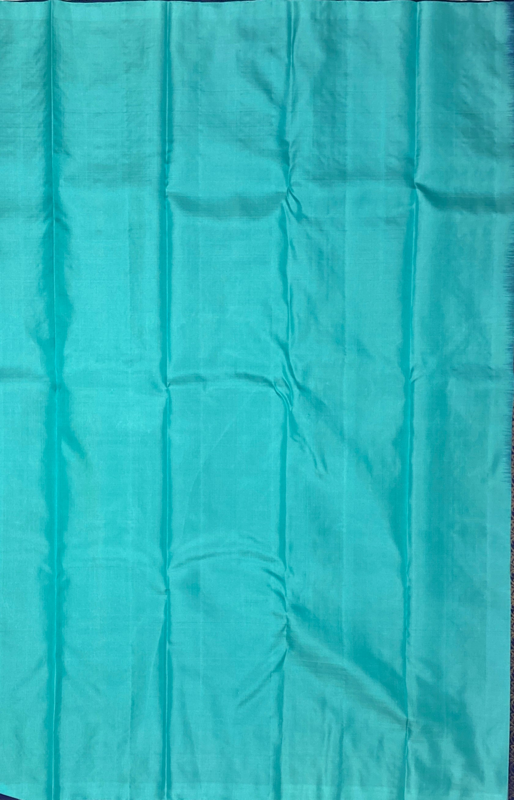 VSA217 - dark ink blue color body & sea blue color pallu , blouse pure silk saree