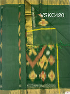 VSKC420 - leaf green color body , pallu , blouse.