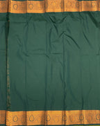 VSAS665 - meahandi green color body , bottle green color pallu , blouse.