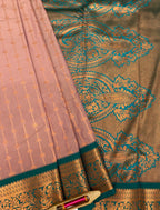 VSAS701 - onion brown color body , green color pallu , blouse.