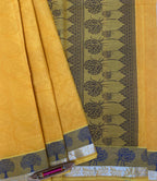 VSC363 - mango yellow color body, pallu,blouse.