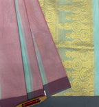 VSC505 - blue with pink color body , blue color pallu,blouse.