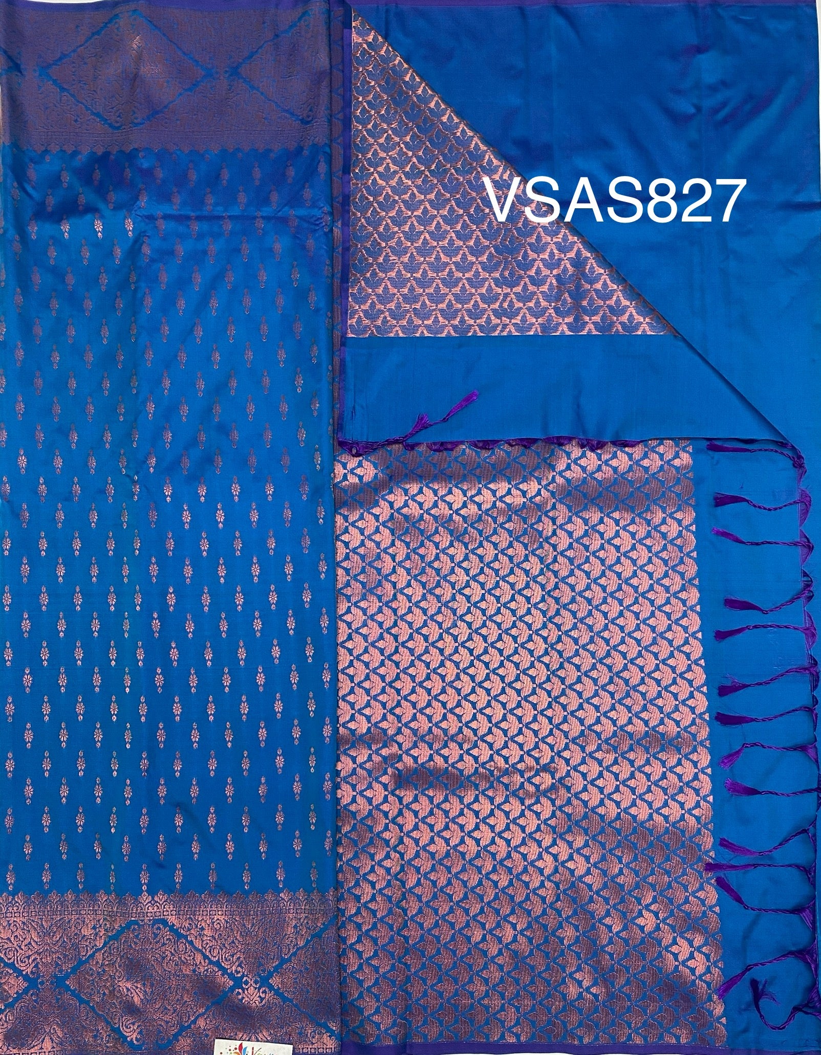 VSAS827 - blue color body , pallu , blouse.