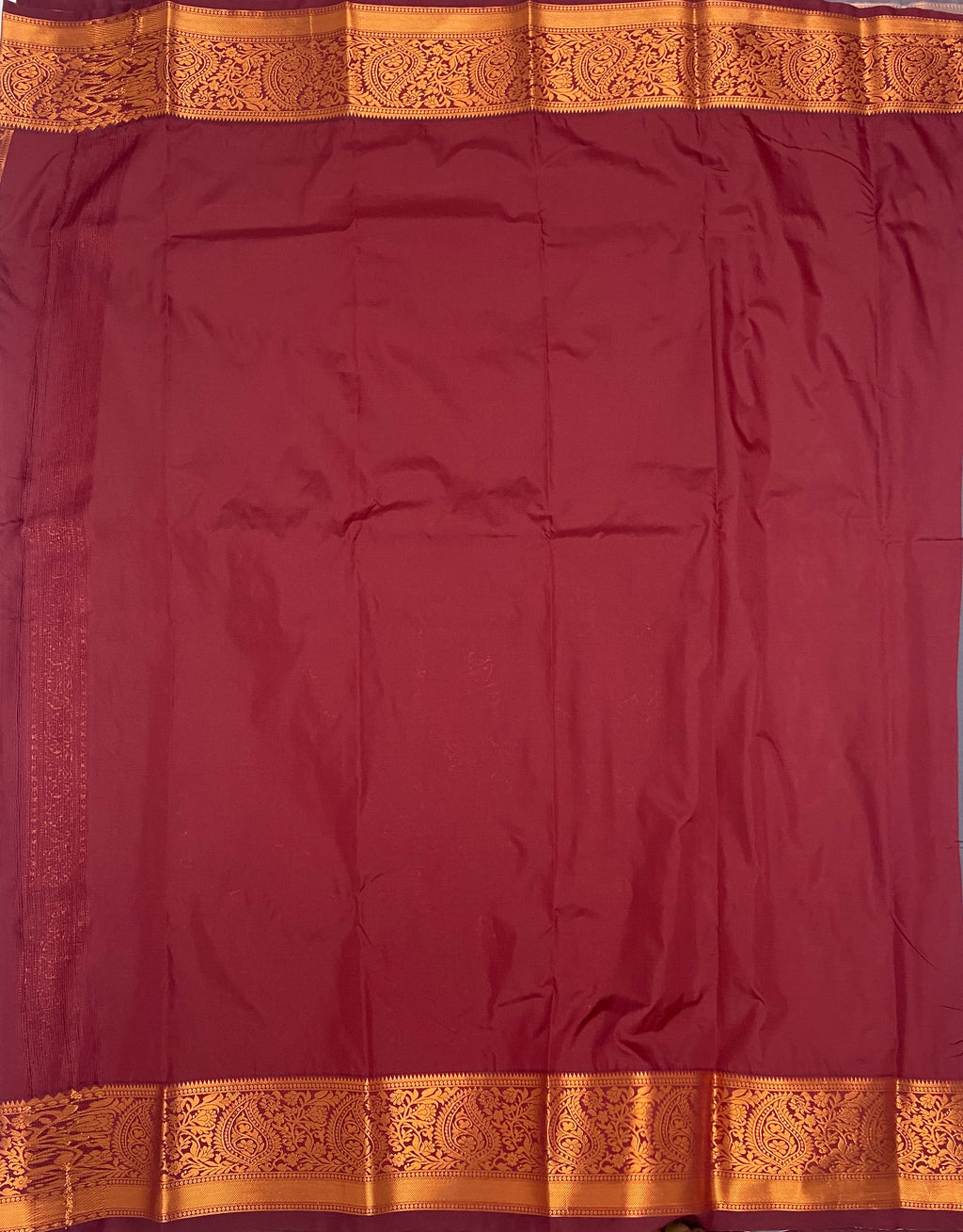 VSAS694 - sky blue color body , maroon color pallu , blouse.