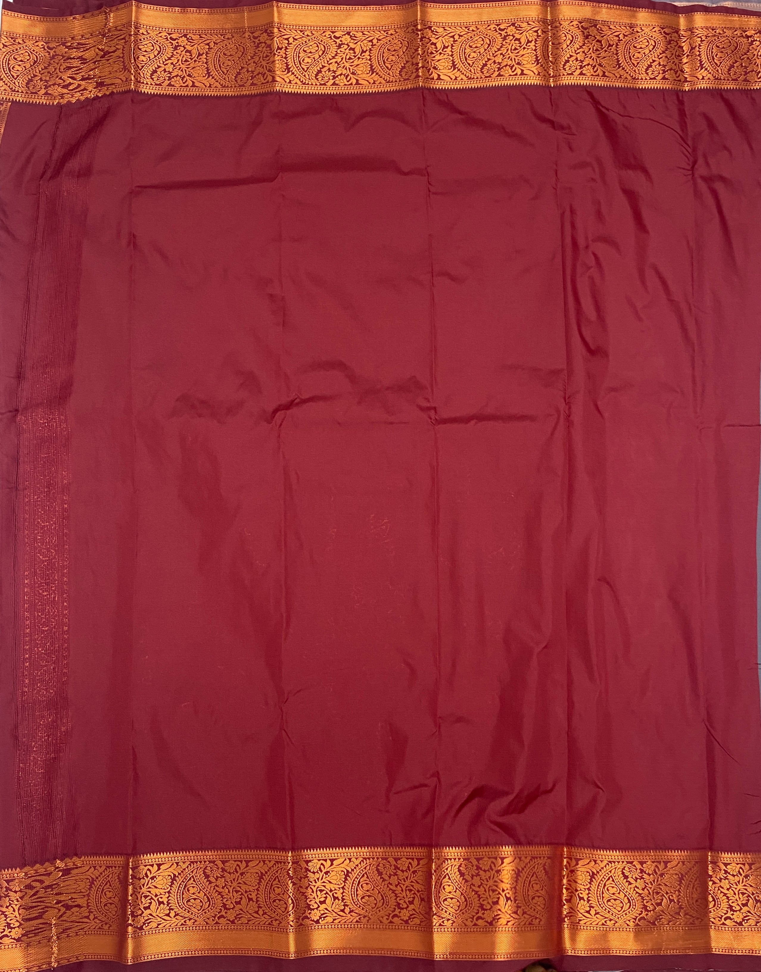 VSAS694 - sky blue color body , maroon color pallu , blouse.