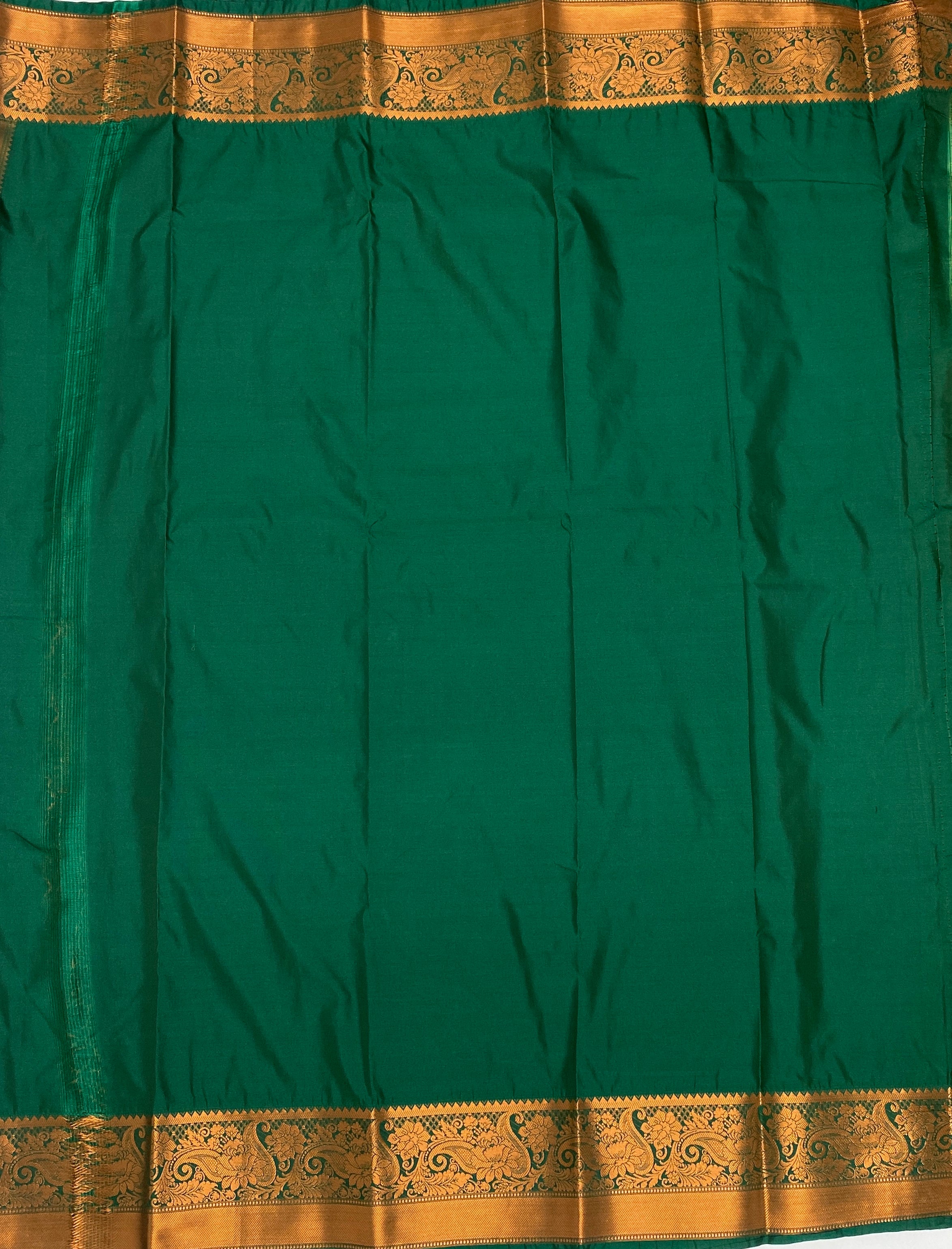 VSAS698 - sandal color body , green color pallu , blouse.
