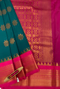 VSAS743 - dark green color body , pink color pallu , blouse.