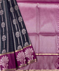 VSAS735 - navy blue color body , light violet color pallu , blouse.
