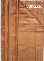 VSDS220 - dark sandal color body, pallu , blouse pure silk saree