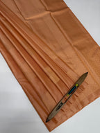 VSDS220 - dark sandal color body, pallu , blouse pure silk saree