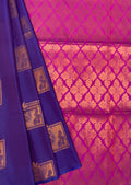 VSAS801 - violet color body , rani pink color pallu , blouse.