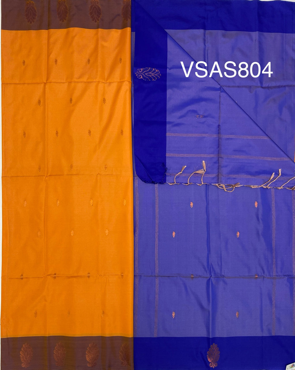 VSAS804 - yellow color body , lavender color pallu , blouse.
