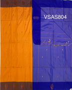 VSAS804 - yellow color body , lavender color pallu , blouse.