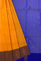 VSAS804 - yellow color body , lavender color pallu , blouse.