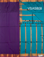 VSAS808 - dark violet color body , peacock green color pallu , blouse.