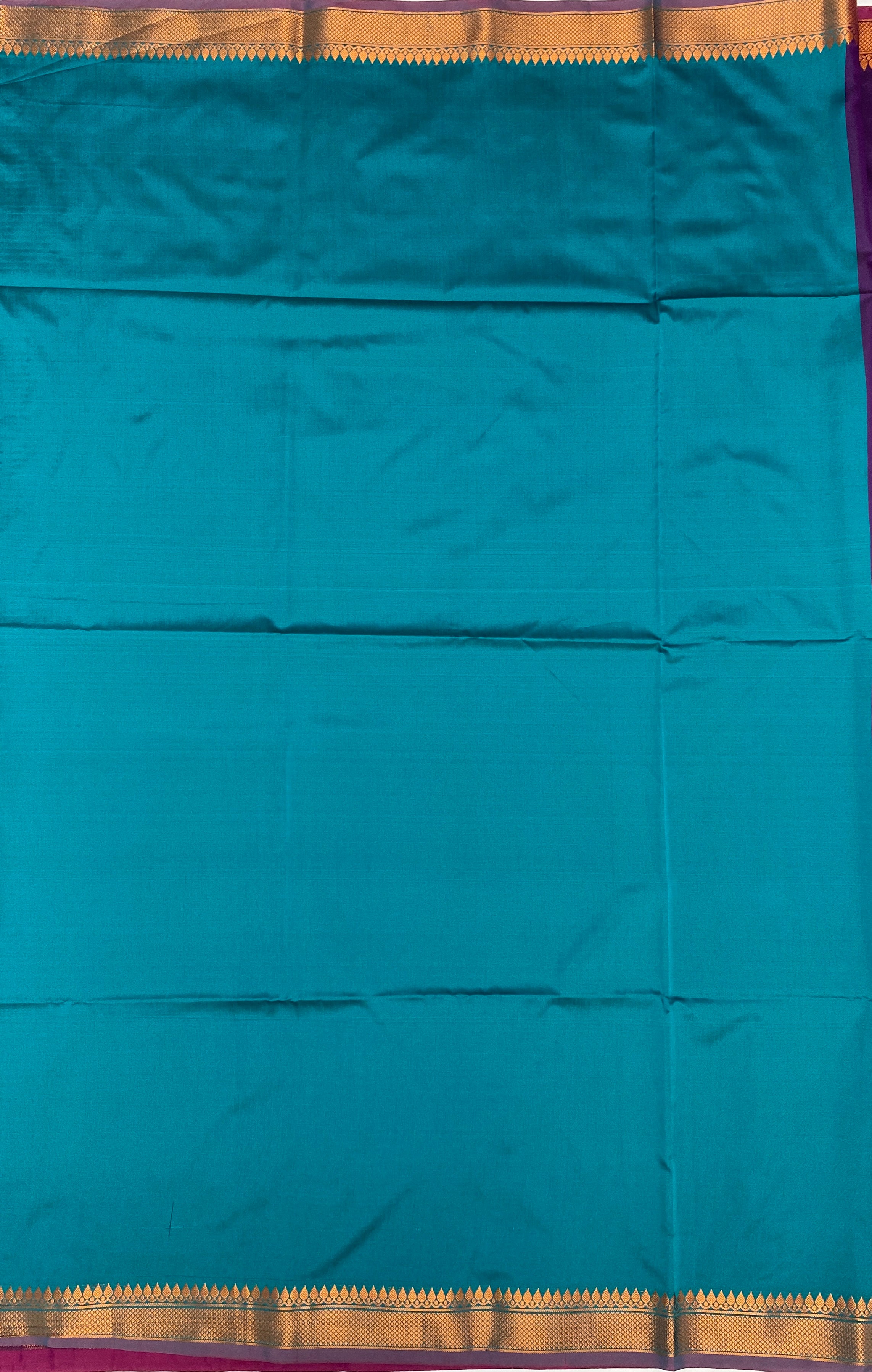 VSAS808 - dark violet color body , peacock green color pallu , blouse.