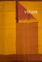 VSC529 - mango yellow color body, pallu,blouse.