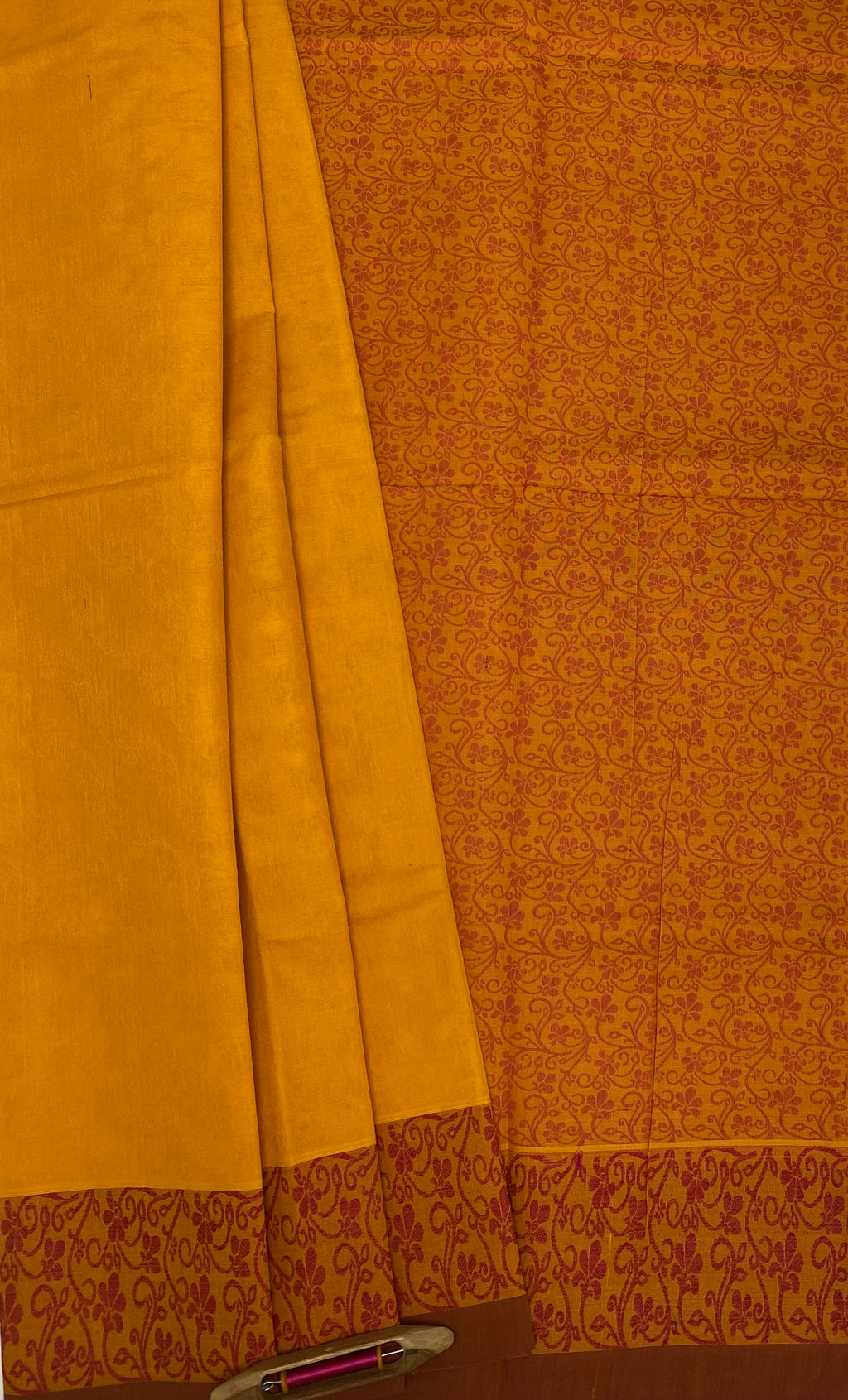 VSC529 - mango yellow color body, pallu,blouse.