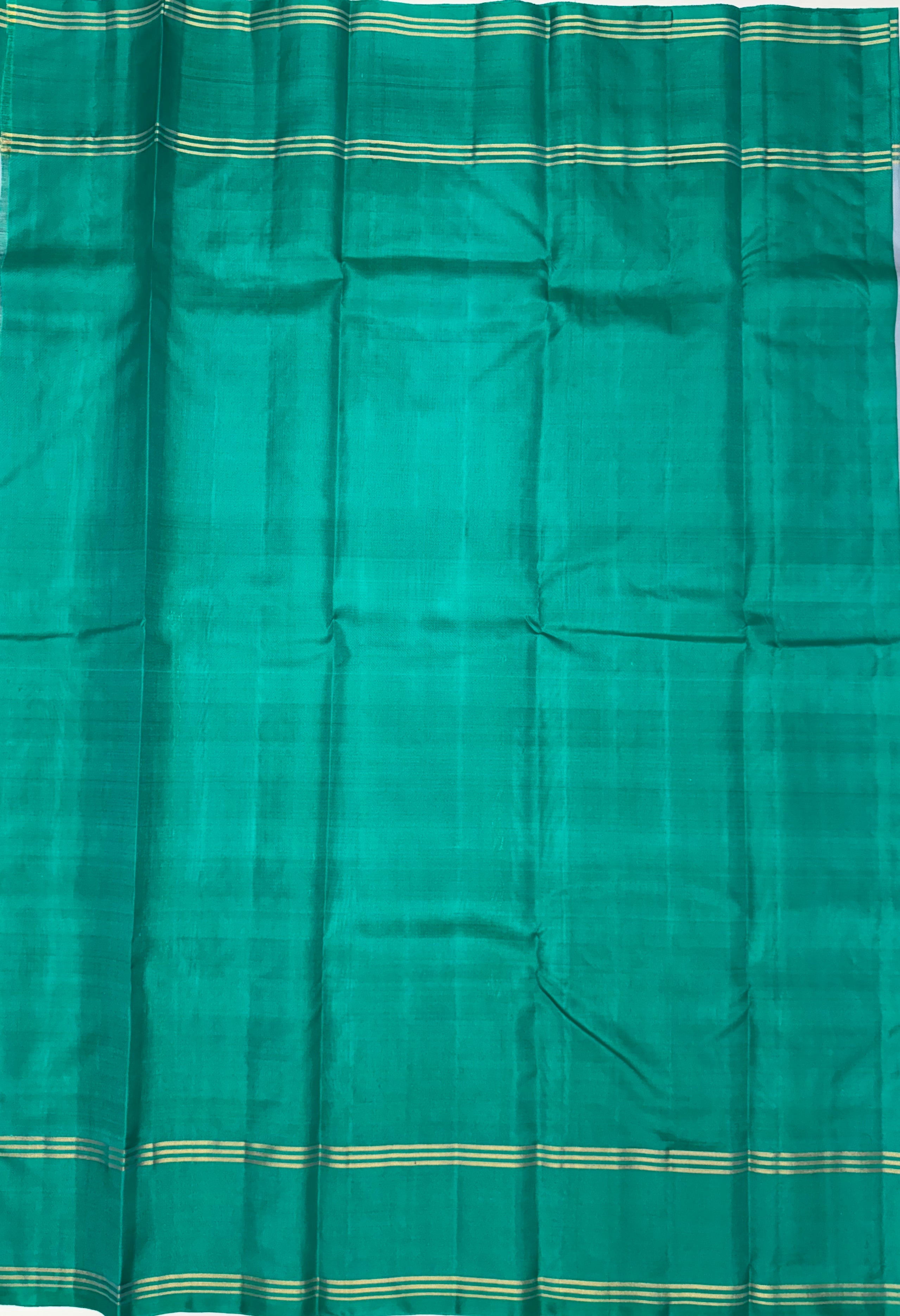 VSCB523 - sky blue color body , ramar blue color pallu , blouse - Pure silk saree