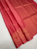 VST357 - rose pink color body , pallu , blouse - Pure silk saree