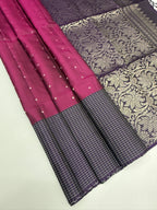 VST358 - purple color body , violet color pallu , blouse - Pure silk saree