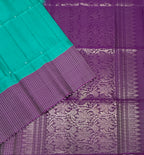VST360 - peacock green color body , purple color pallu , blouse - Pure silk saree