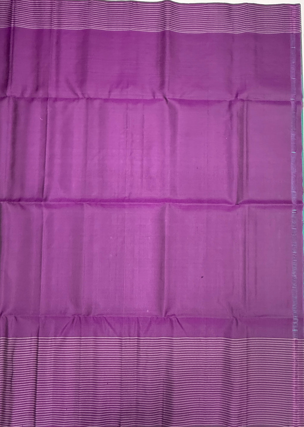 VST360 - peacock green color body , purple color pallu , blouse - Pure silk saree