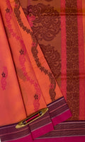 VSC590 - pinkish orange color body, pallu,blouse.