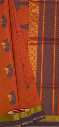 VSC595 - orange color body, pallu,blouse.