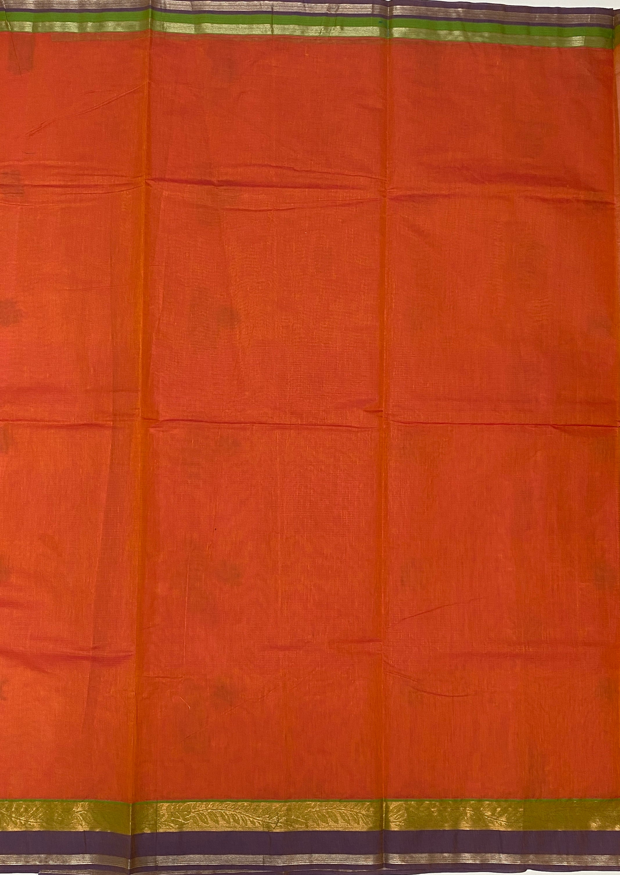 VSC595 - orange color body, pallu,blouse.