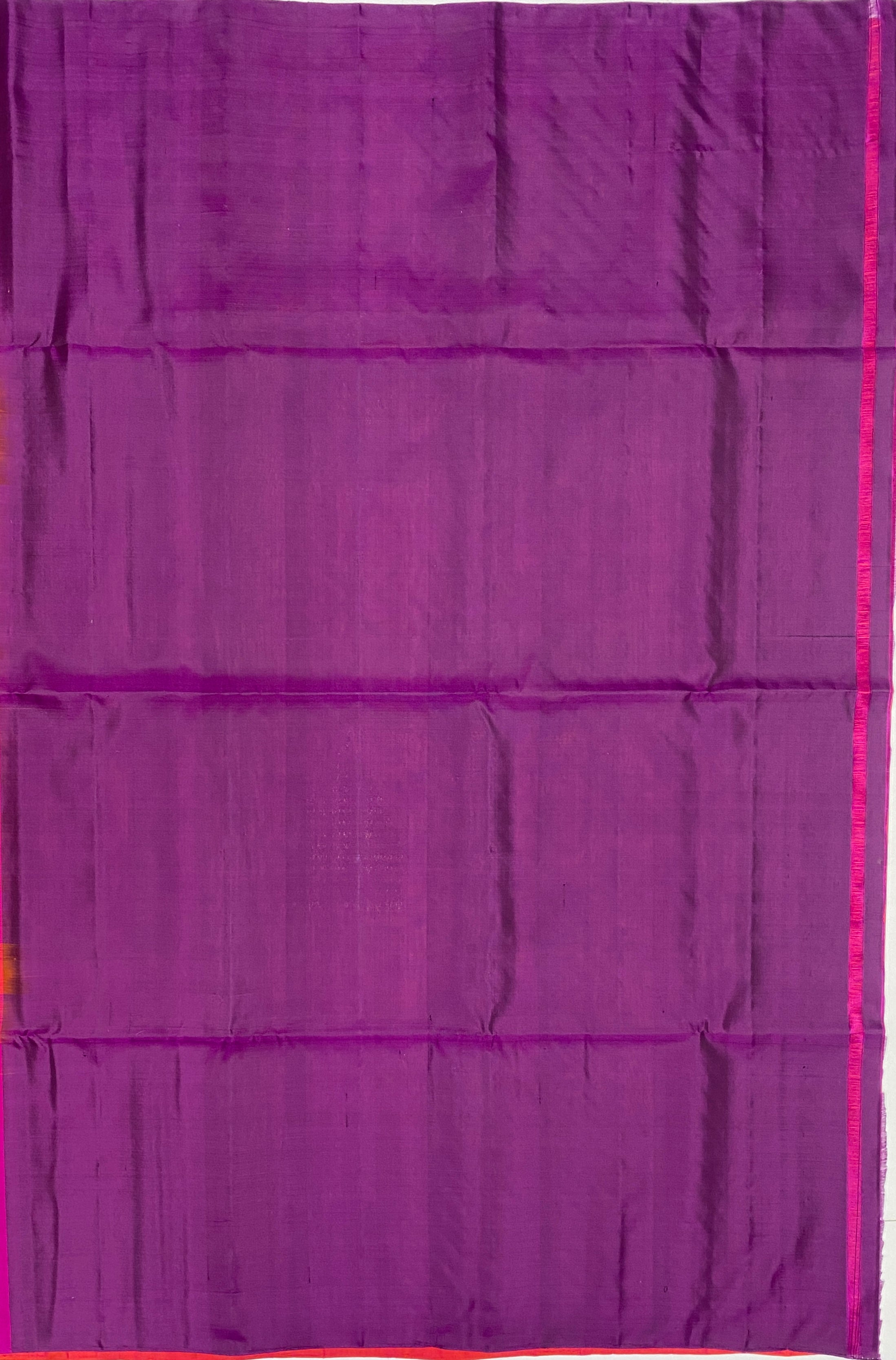 VSBP36 - pinkish orange color body & purple color pallu,blouse - Pure silk saree