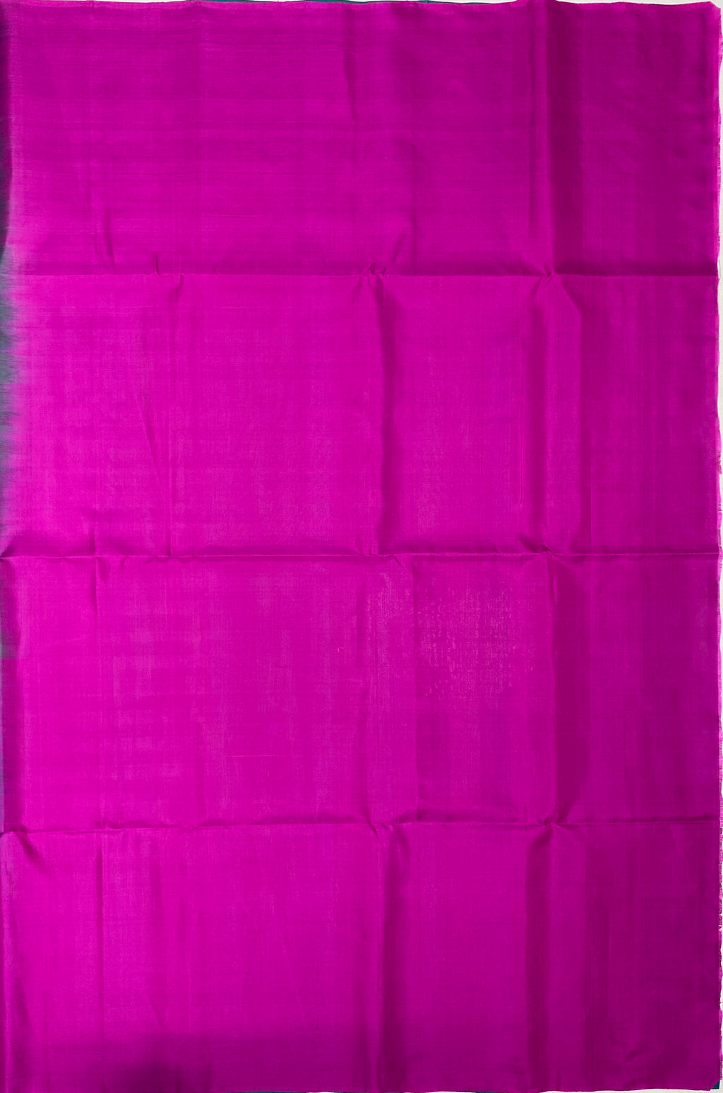 VSBP61 - bluish green color body & magenta color pallu,blouse - Pure silk saree