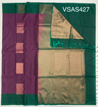 VSAS427 - purple color body , green color pallu , blouse.