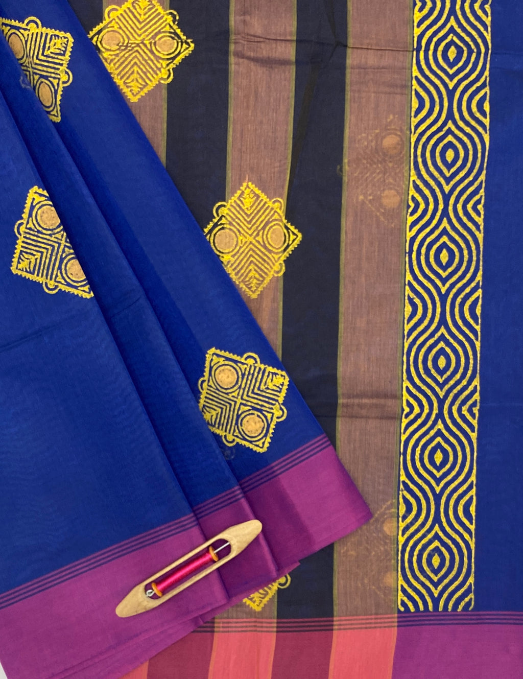 VSC376 - royal blue color body, pallu,blouse.