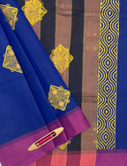 VSC376 - royal blue color body, pallu,blouse.