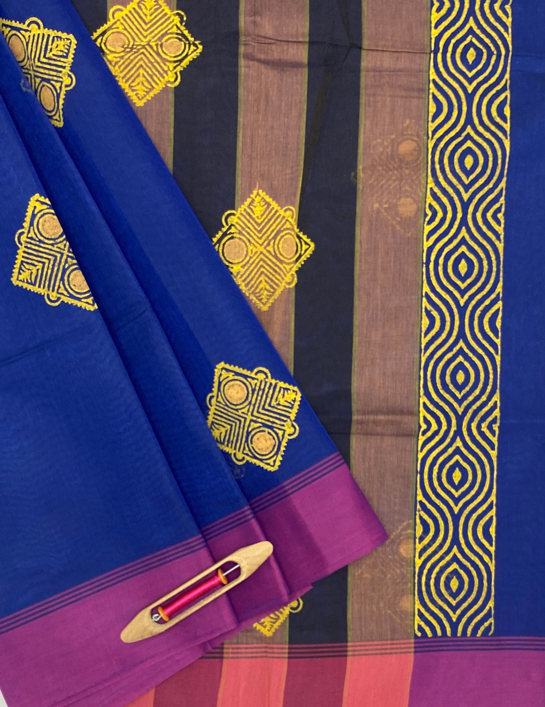 VSC376 - royal blue color body, pallu,blouse.