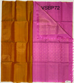 VSBP72 - golden yellow color body & candy pink color pallu,blouse - Pure silk saree