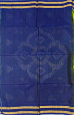 VSISC353 - bright yellow color body , royal blue color pallu , blouse.