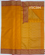 VSC394 - yellow color body, pallu,blouse.