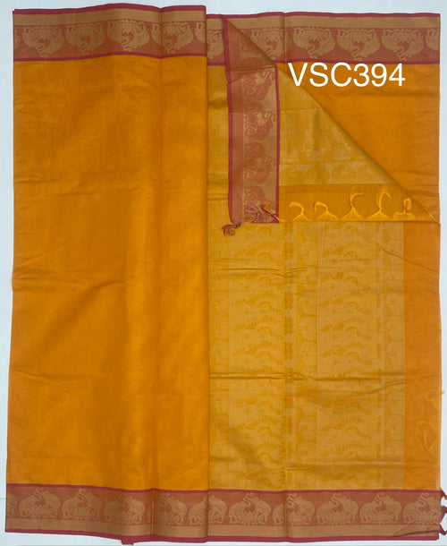 VSC394 - yellow color body, pallu,blouse.